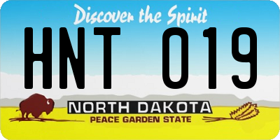 ND license plate HNT019