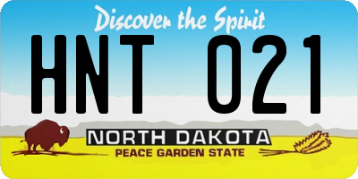 ND license plate HNT021