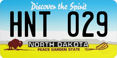 ND license plate HNT029
