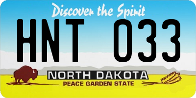 ND license plate HNT033