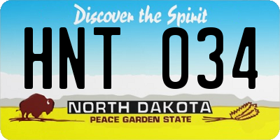 ND license plate HNT034