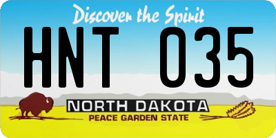 ND license plate HNT035