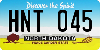 ND license plate HNT045