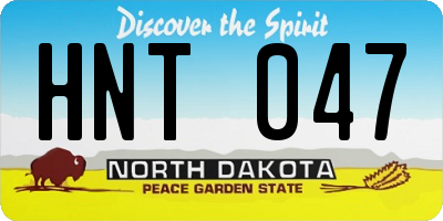 ND license plate HNT047