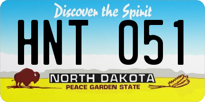 ND license plate HNT051