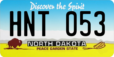 ND license plate HNT053