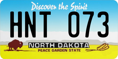 ND license plate HNT073