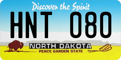 ND license plate HNT080
