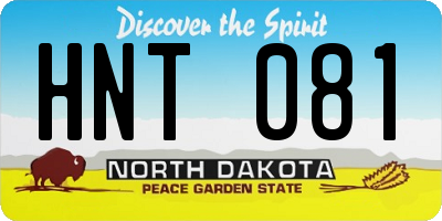 ND license plate HNT081