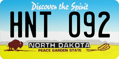 ND license plate HNT092