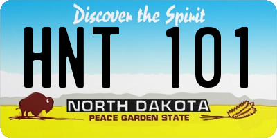 ND license plate HNT101