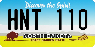ND license plate HNT110