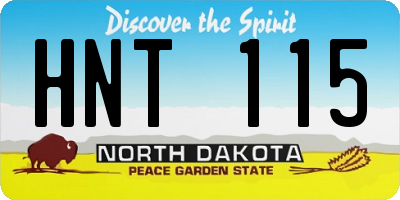 ND license plate HNT115