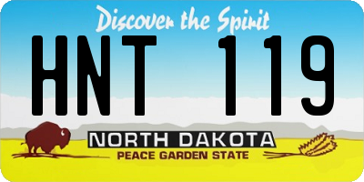 ND license plate HNT119