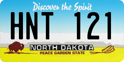 ND license plate HNT121