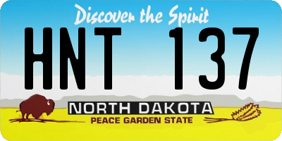 ND license plate HNT137