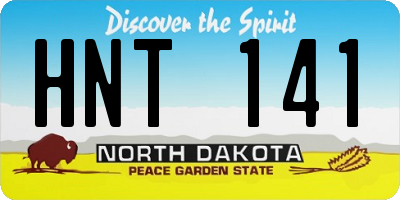 ND license plate HNT141
