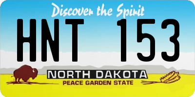 ND license plate HNT153