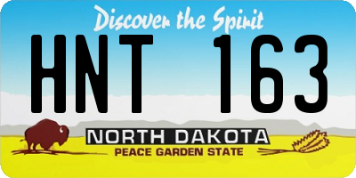 ND license plate HNT163