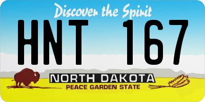 ND license plate HNT167