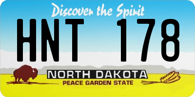 ND license plate HNT178