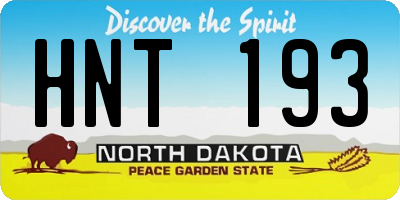 ND license plate HNT193