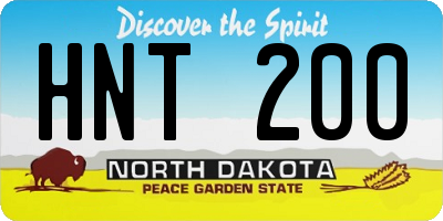 ND license plate HNT200