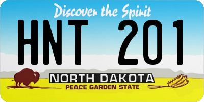 ND license plate HNT201
