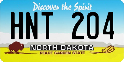 ND license plate HNT204