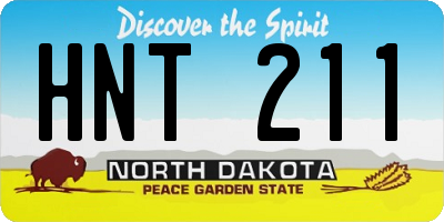 ND license plate HNT211