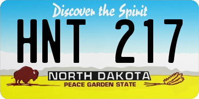 ND license plate HNT217
