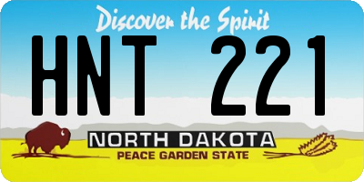 ND license plate HNT221