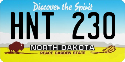 ND license plate HNT230