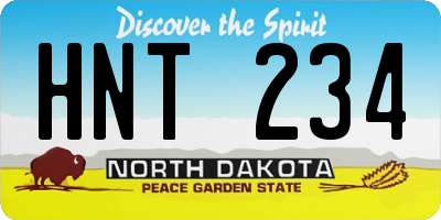 ND license plate HNT234