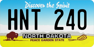 ND license plate HNT240
