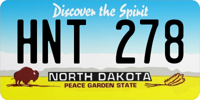 ND license plate HNT278