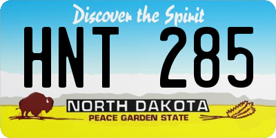 ND license plate HNT285