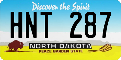 ND license plate HNT287