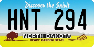 ND license plate HNT294