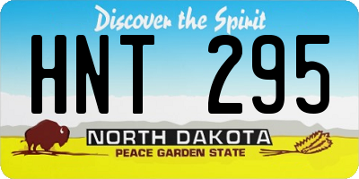 ND license plate HNT295