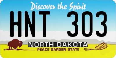 ND license plate HNT303