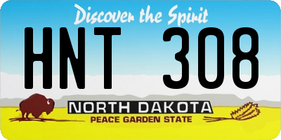 ND license plate HNT308
