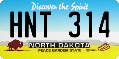 ND license plate HNT314