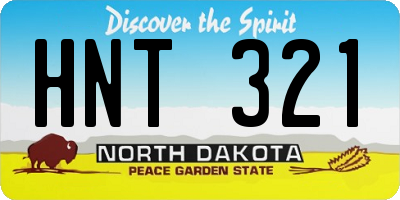 ND license plate HNT321