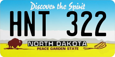 ND license plate HNT322