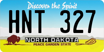 ND license plate HNT327