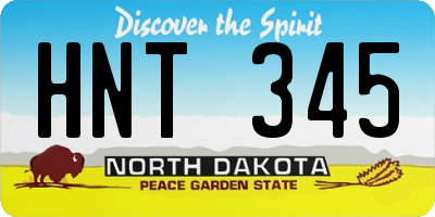 ND license plate HNT345