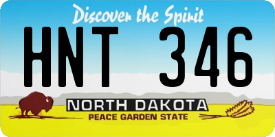 ND license plate HNT346