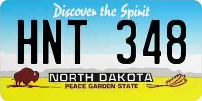 ND license plate HNT348