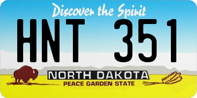ND license plate HNT351